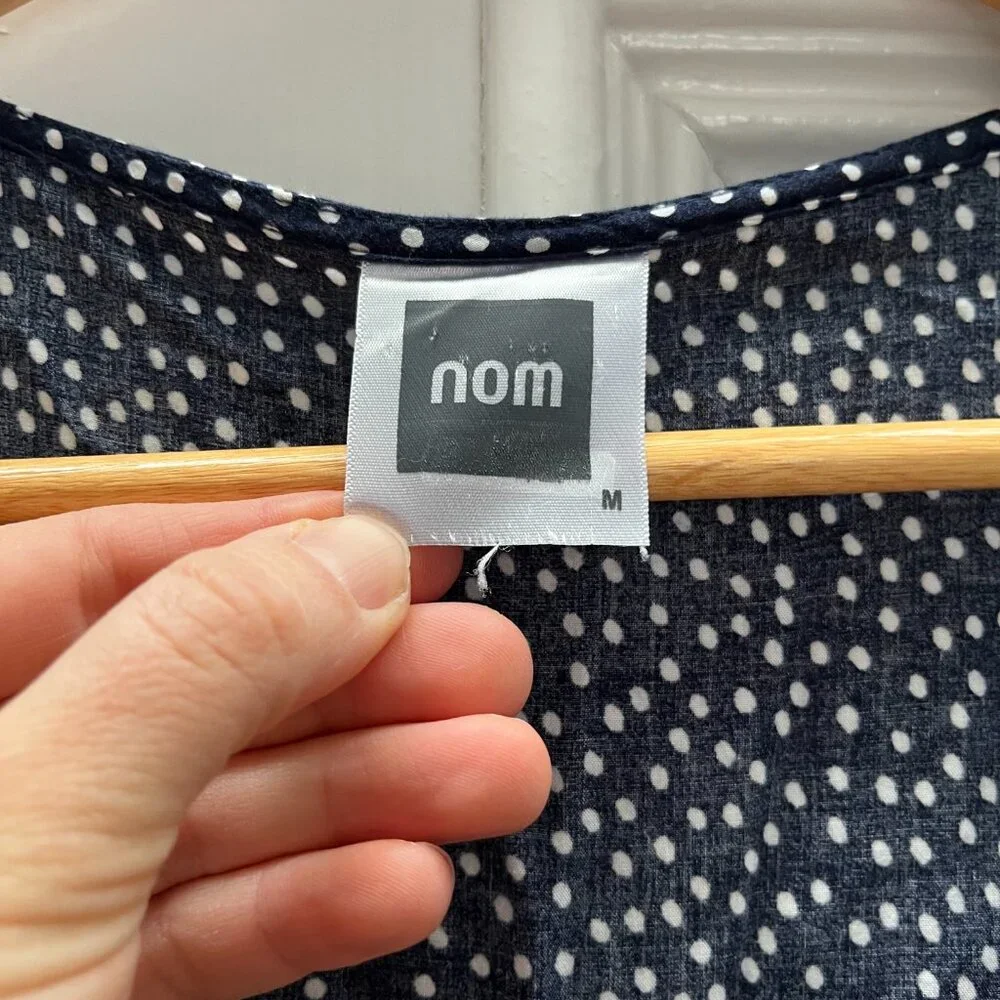 NOM Maternity navy polka dot wrap dress - Picture 4 of 5